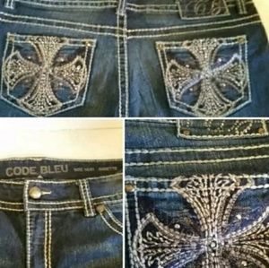 Code Bleu Annette Capri Jeans, 10/29, BLING!